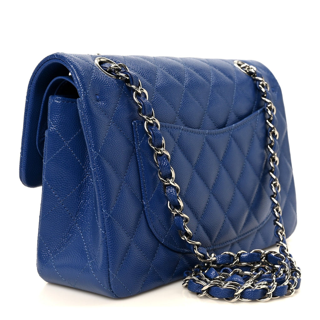 Chanel Caviar Quilted Small Double Flap Blue