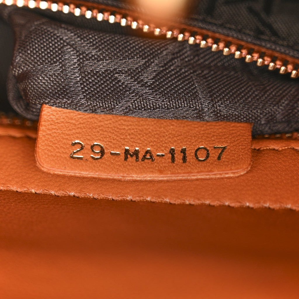 Christian Dior Lambskin Cannage Small Lucky Badges My Lady Dior Orange