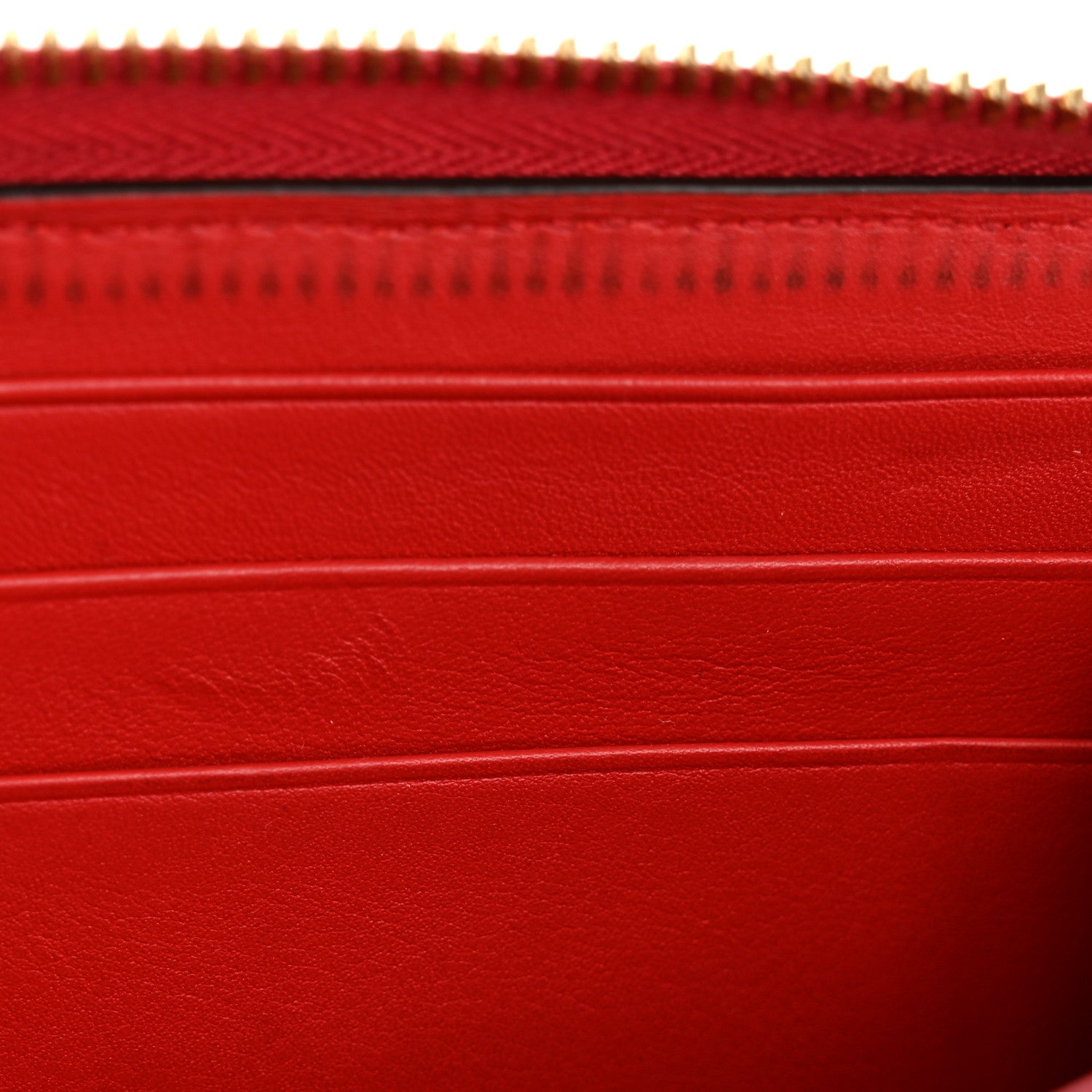 Gucci GG Supreme Monogram Apple Zip Around Wallet Beige Multicolor Lobster Red