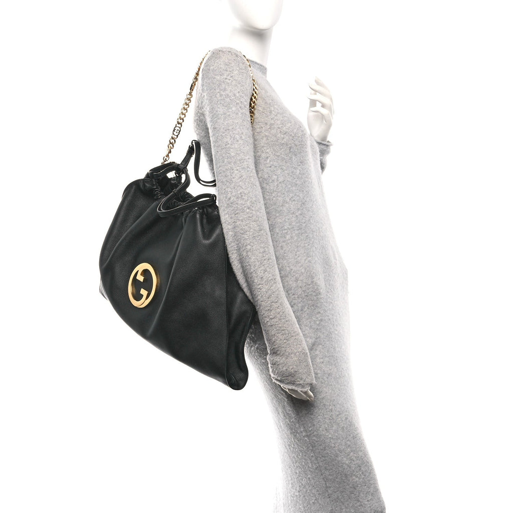 Gucci Calfskin Large Blondie Tote  Black