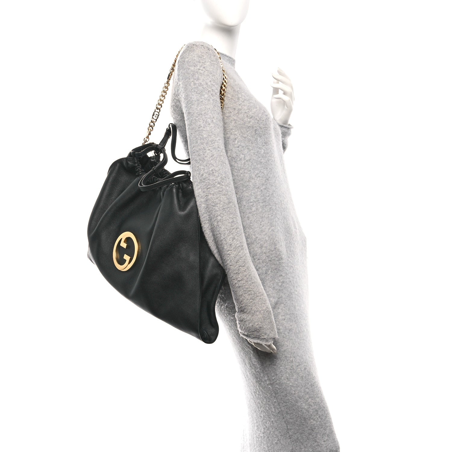Gucci Calfskin Large Blondie Tote  Black