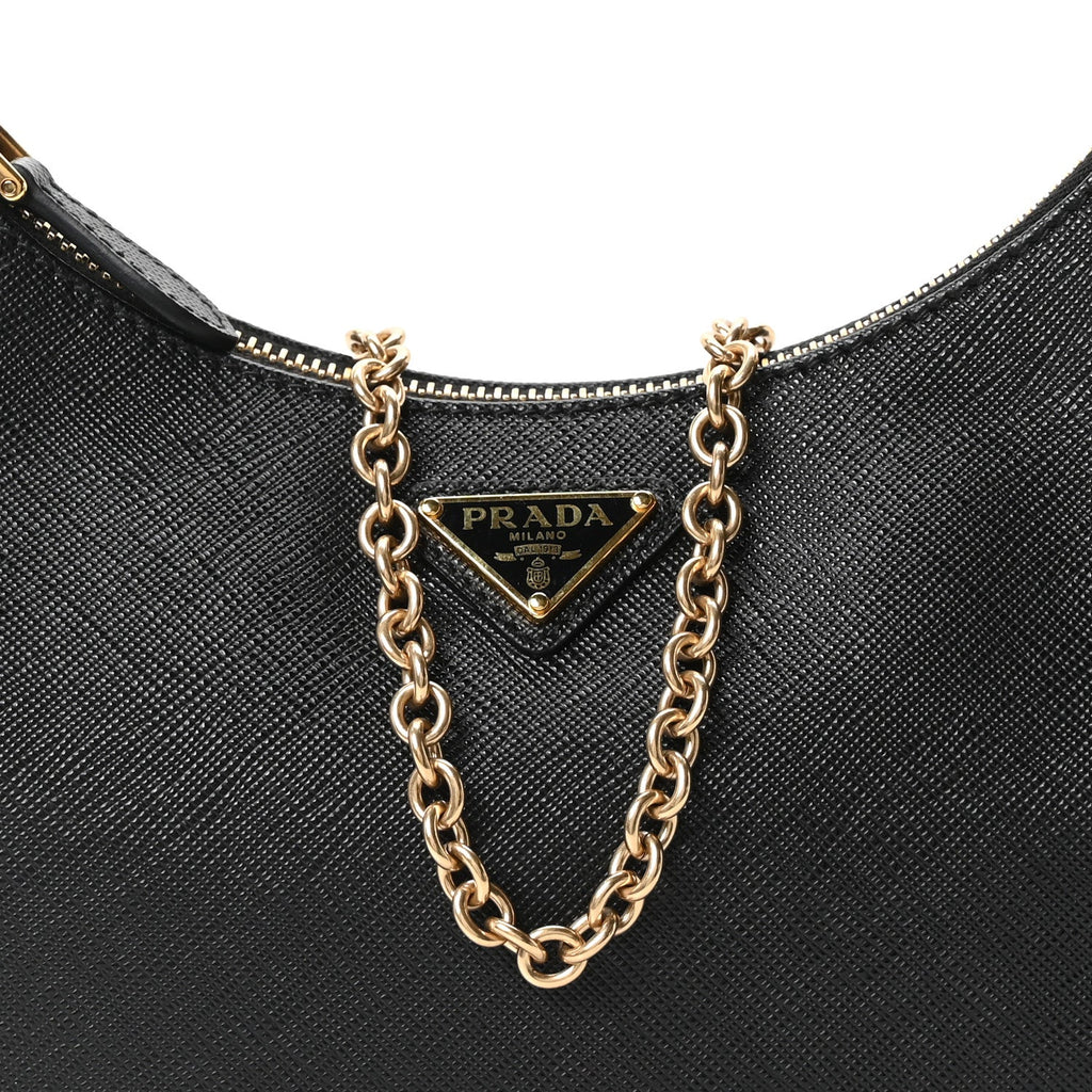 Prada Saffiano Lux Re-Edition 2005 Shoulder Bag Black