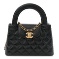Chanel Shiny Aged Calfskin Quilted Nano Kelly Shopper Black