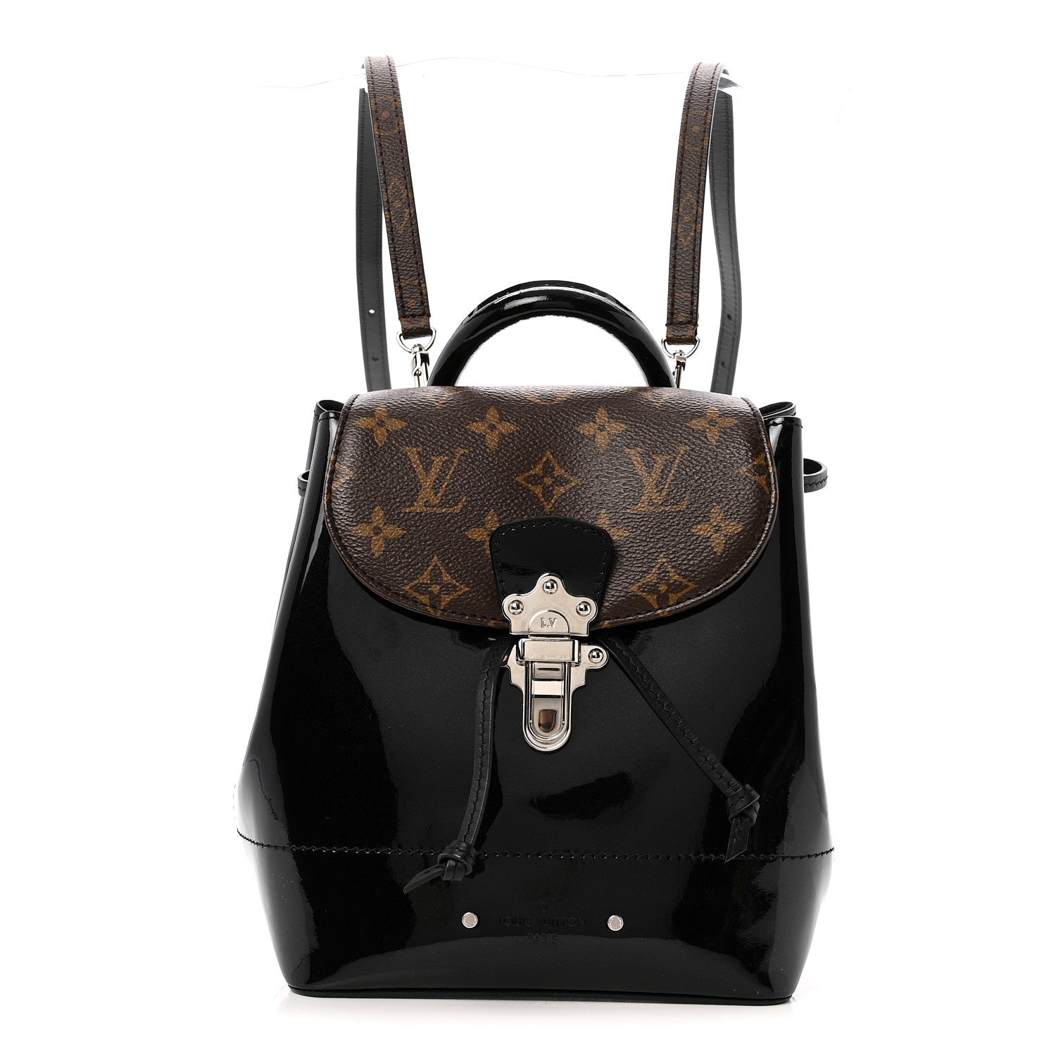Louis Vuitton Patent Monogram Hot Springs Backpack Black