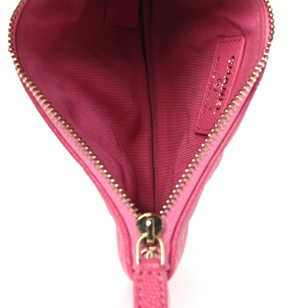 Caviar Quilted Small Cosmetic Case Pink