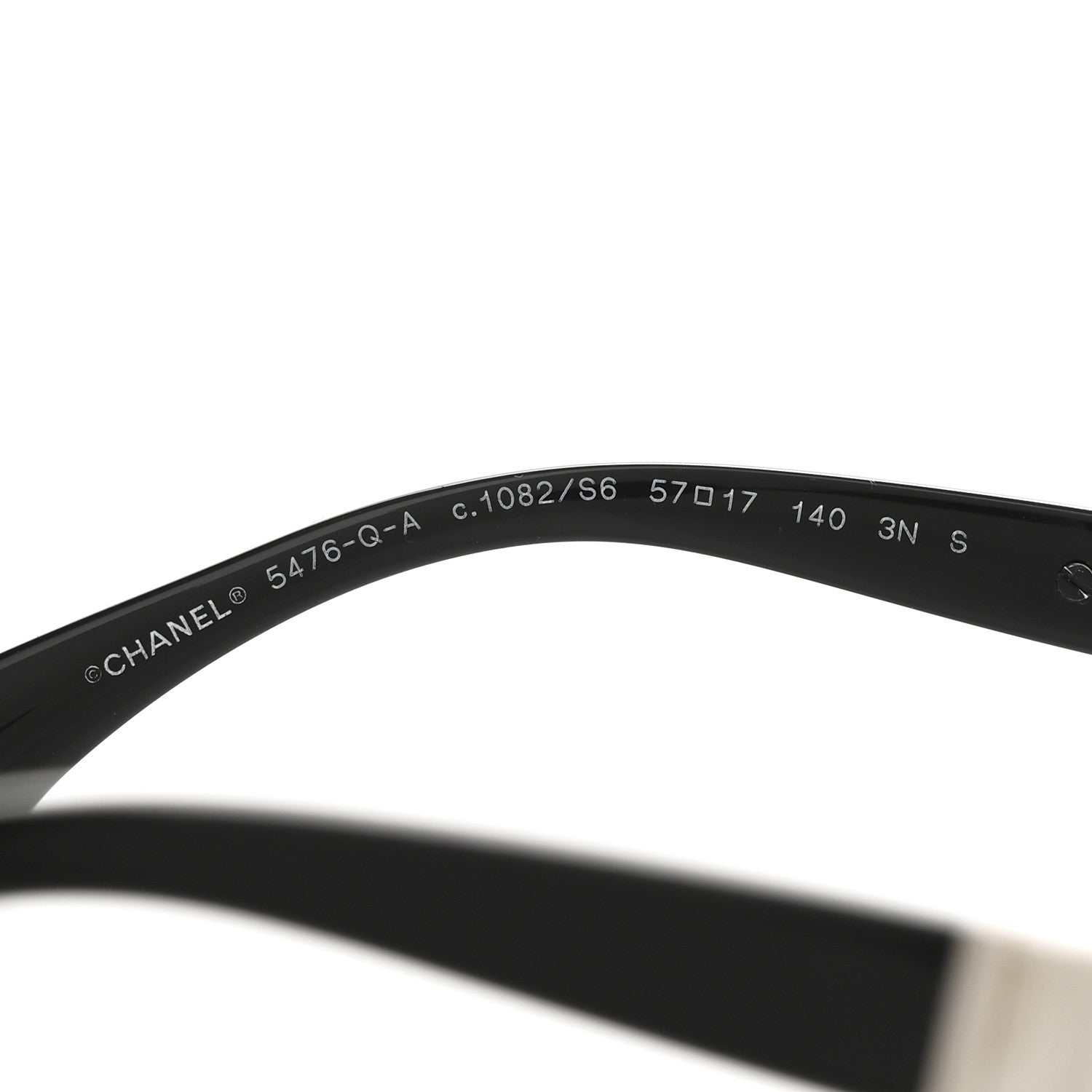 Acetate Calfskin Square Sunglasses 5476-Q-A Black White