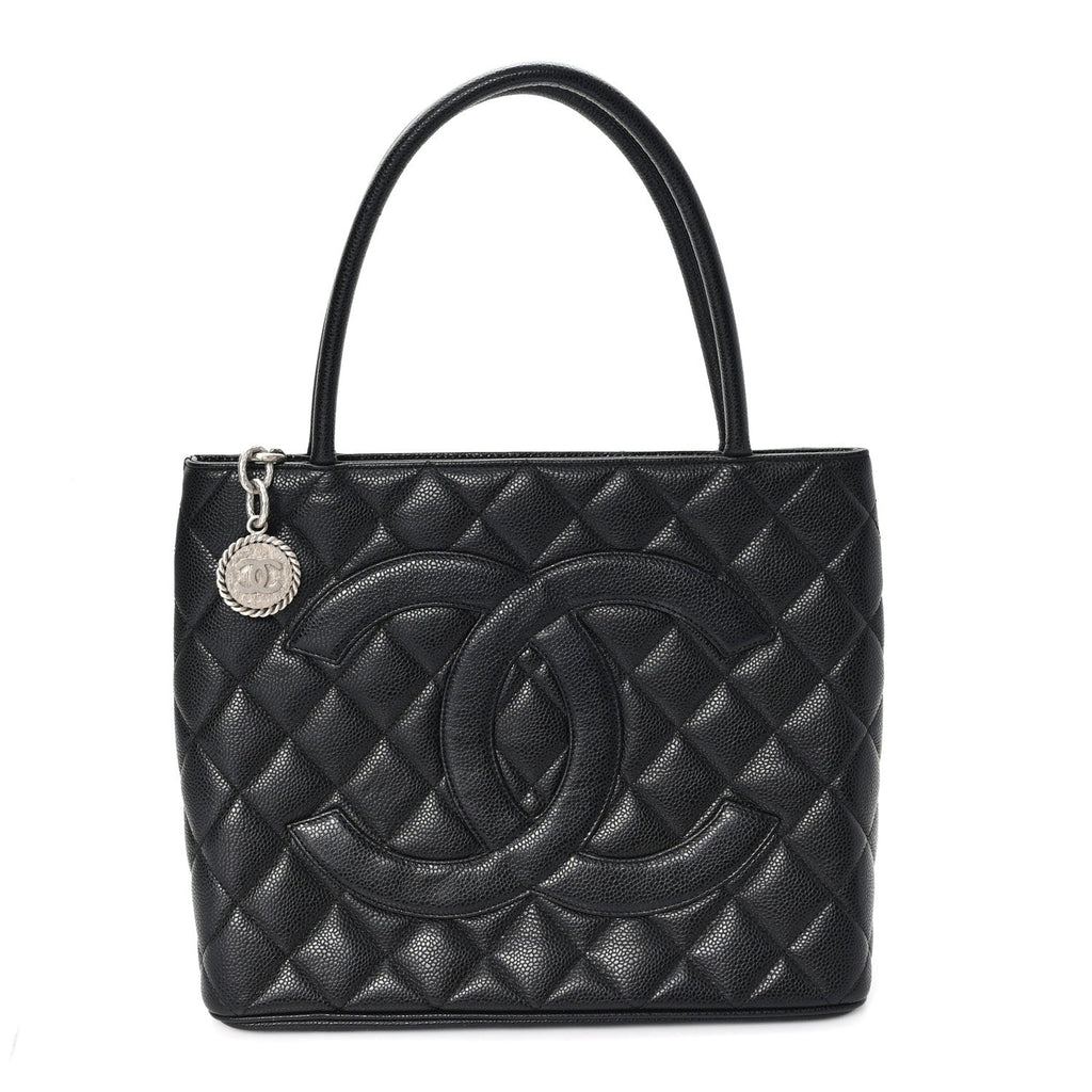 Chanel Caviar Quilted Medallion Tote Black