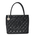 Chanel Caviar Quilted Medallion Tote Black