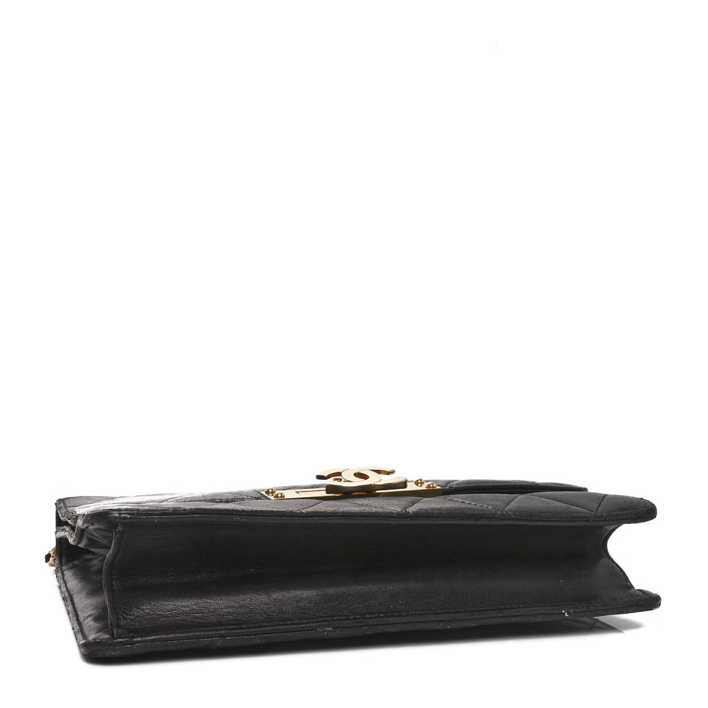 Chanel Lambskin Quilted Medium Golden Class Flap Black