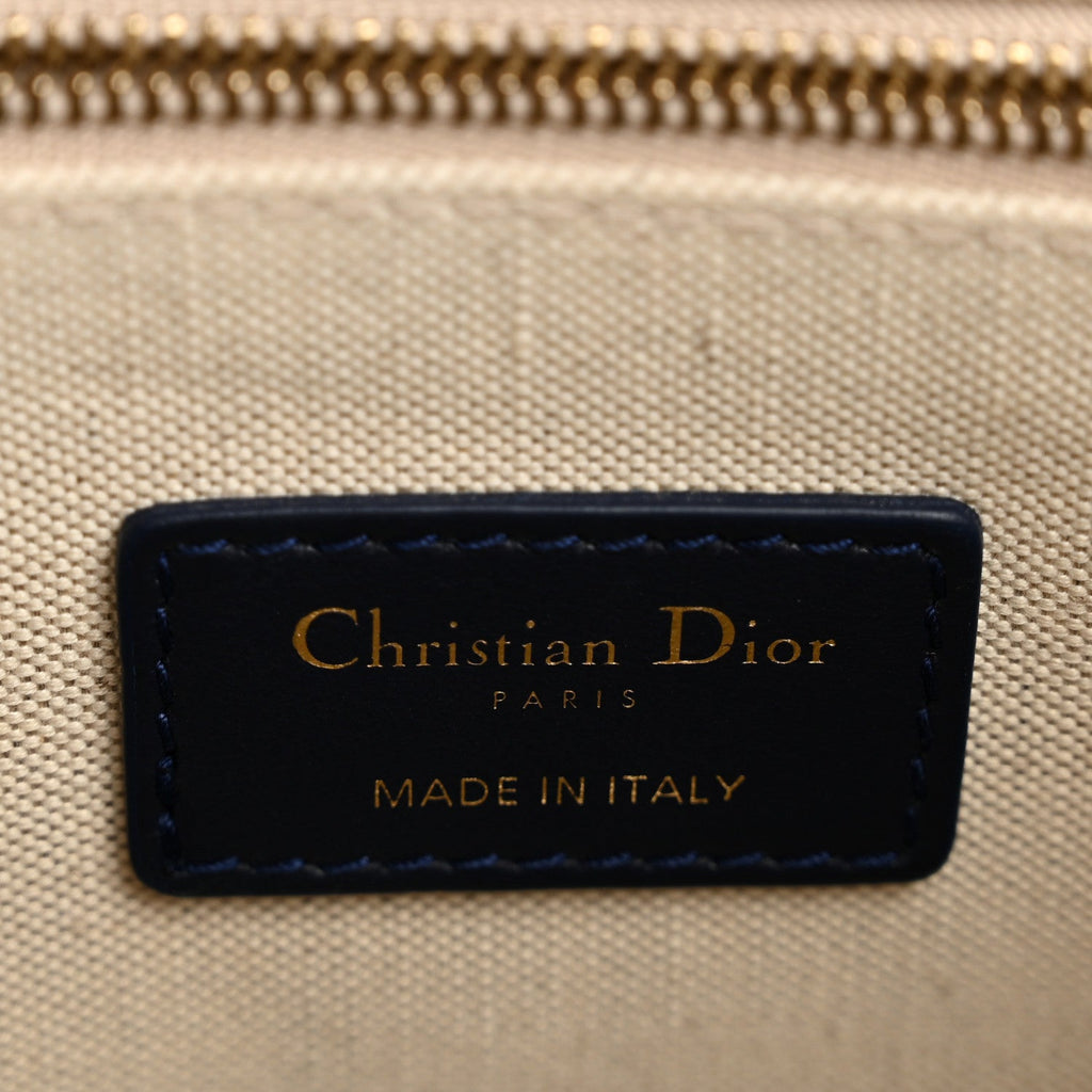 Christian Dior Calfskin Dioriviera Toile De Jouy Small Book Tote With Strap Blue Multicolor