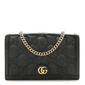 Gucci Calfskin GG Matelasse Chain Wallet Black