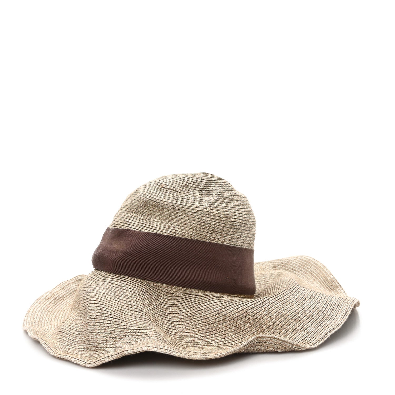 Gucci Paper Blend Wide Brim Hat S Brown