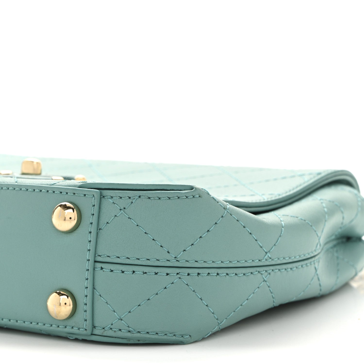 Chanel Calfskin Stitched Small Covered CC Flap Bag Green