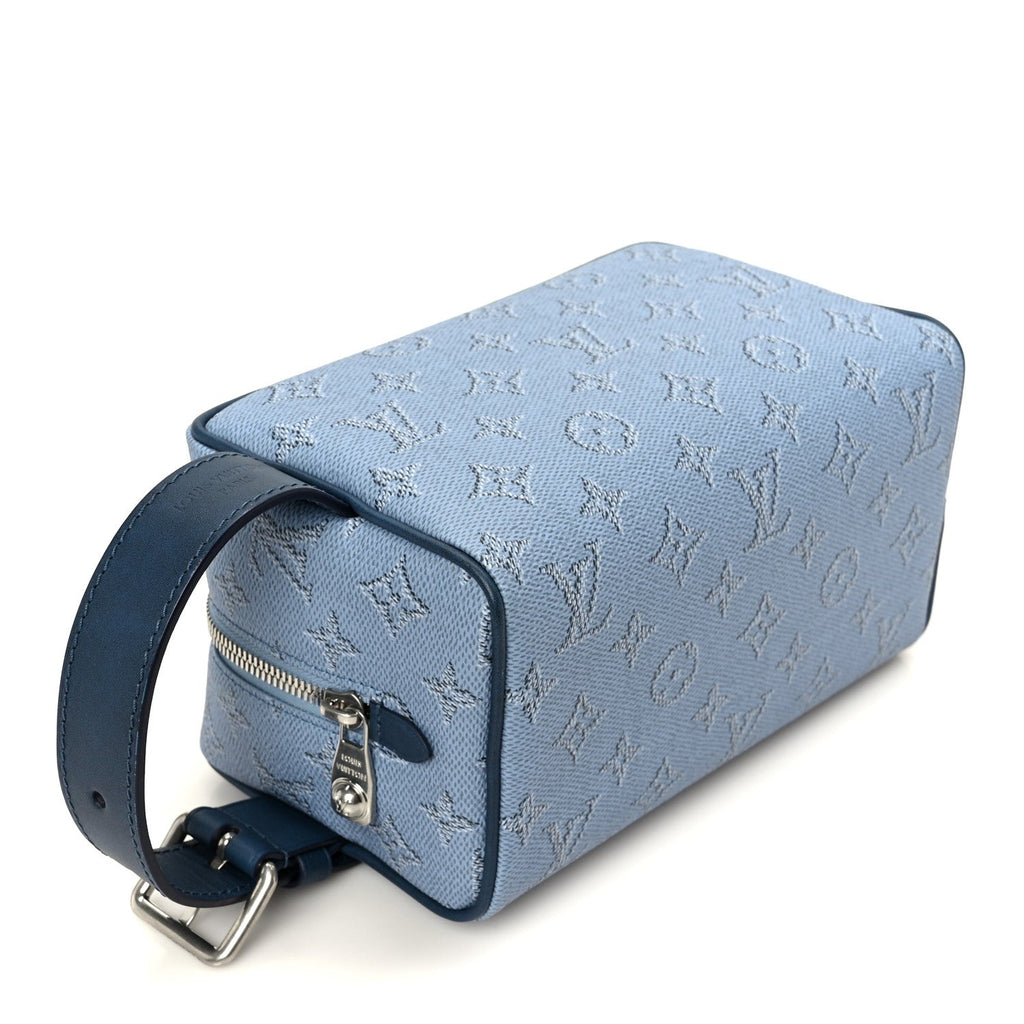 Louis Vuitton Monogram Heritage Locker Dopp Kit Toilet Pouch Blue