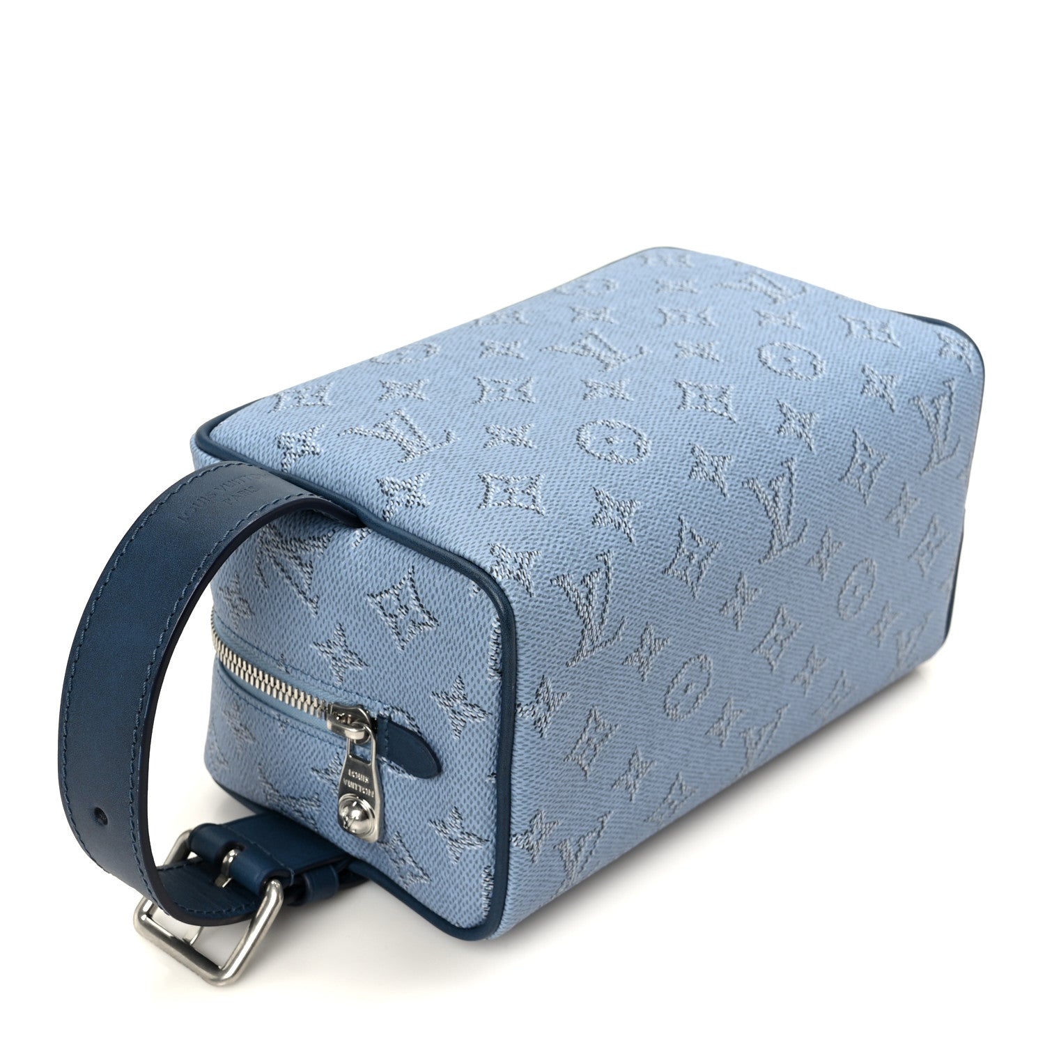 Louis Vuitton Monogram Heritage Locker Dopp Kit Toilet Pouch Blue