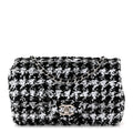 Chanel Sequin Houndstooth Small Flap Black White