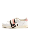 Louis Vuitton Calfskin Monogram Striped Frontrow Sneakers 38.5 White