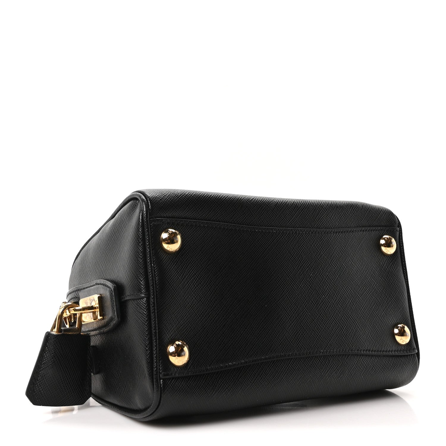 Prada Saffiano Lux Mini Boston Crossbody Bag Black