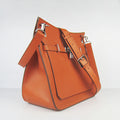 Hermes Leather Shoulder bag H6508 orange silver