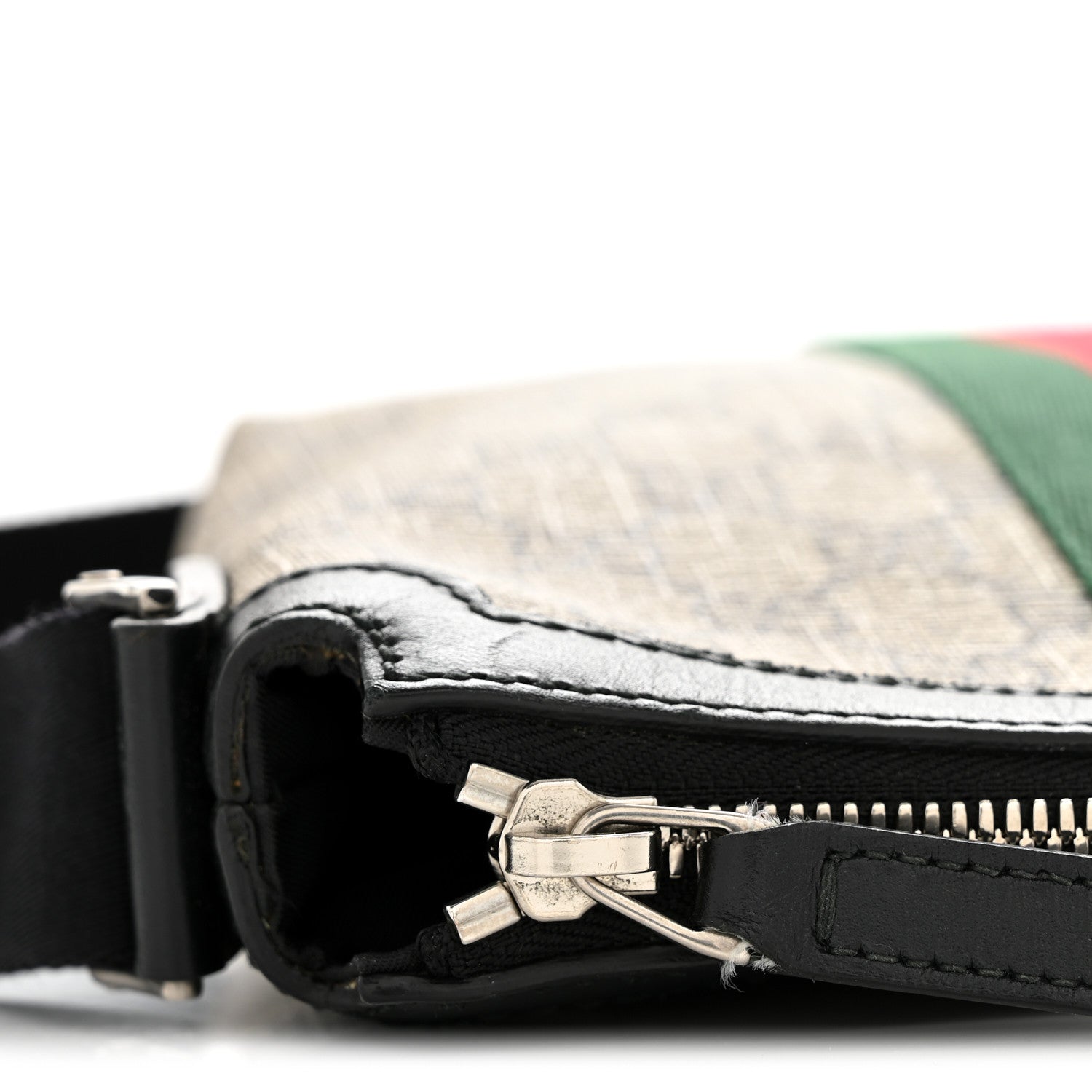 Gucci GG Supreme Monogram Web Messenger Bag Black