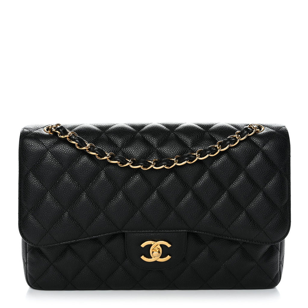 Chanel Caviar Quilted Jumbo Double Flap Black