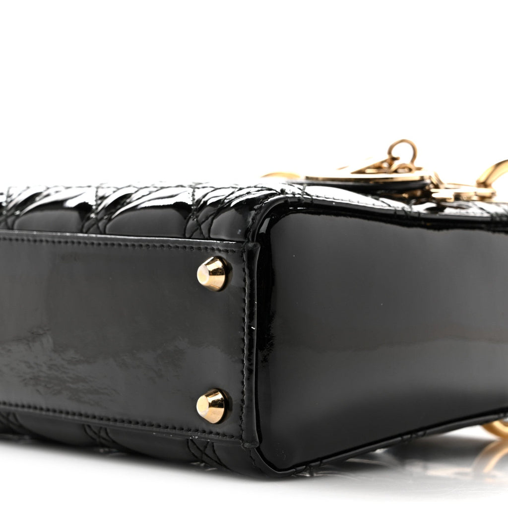 Christian Dior Patent Cannage Mini Lady Dior Black