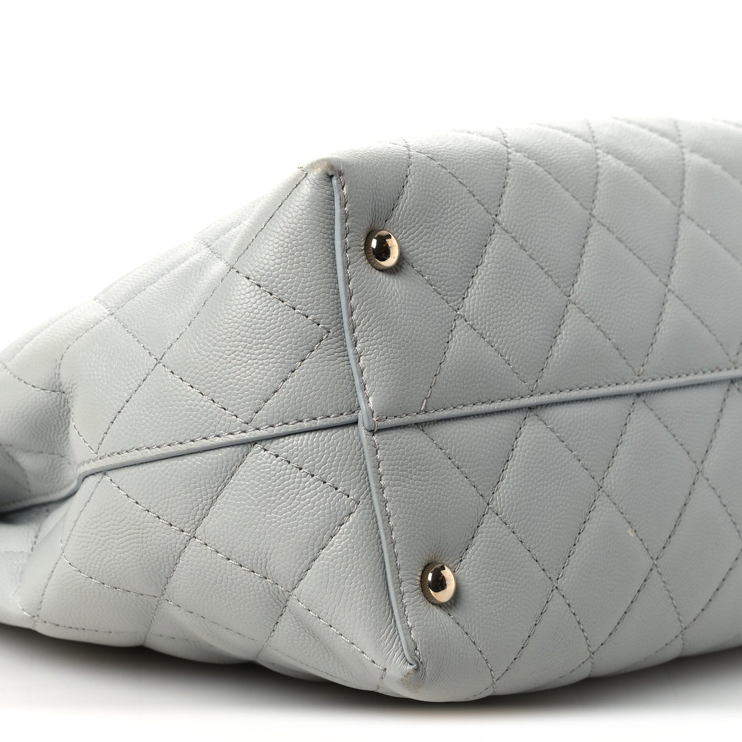 Chanel Caviar Quilted Shopping Tote Light Green