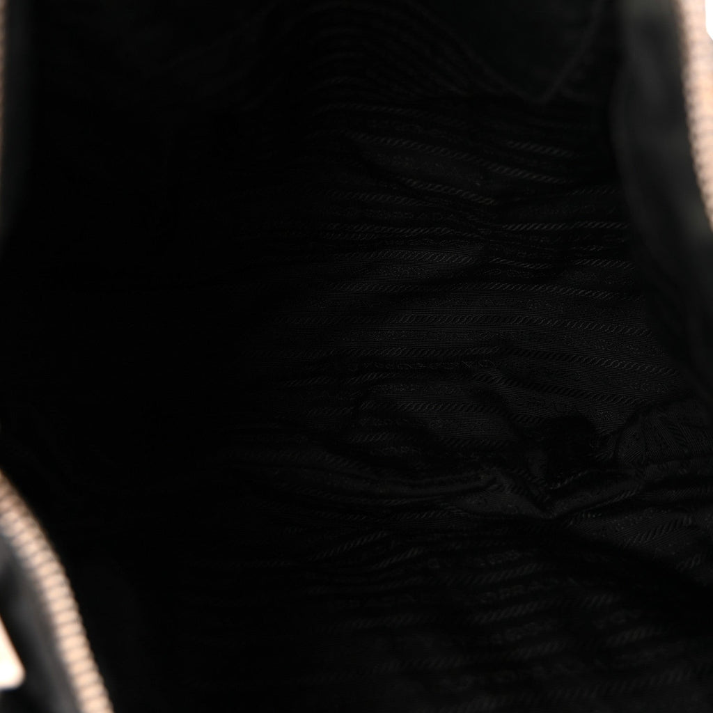Prada Tessuto Nylon Vitello Daino Shopping Satchel Black