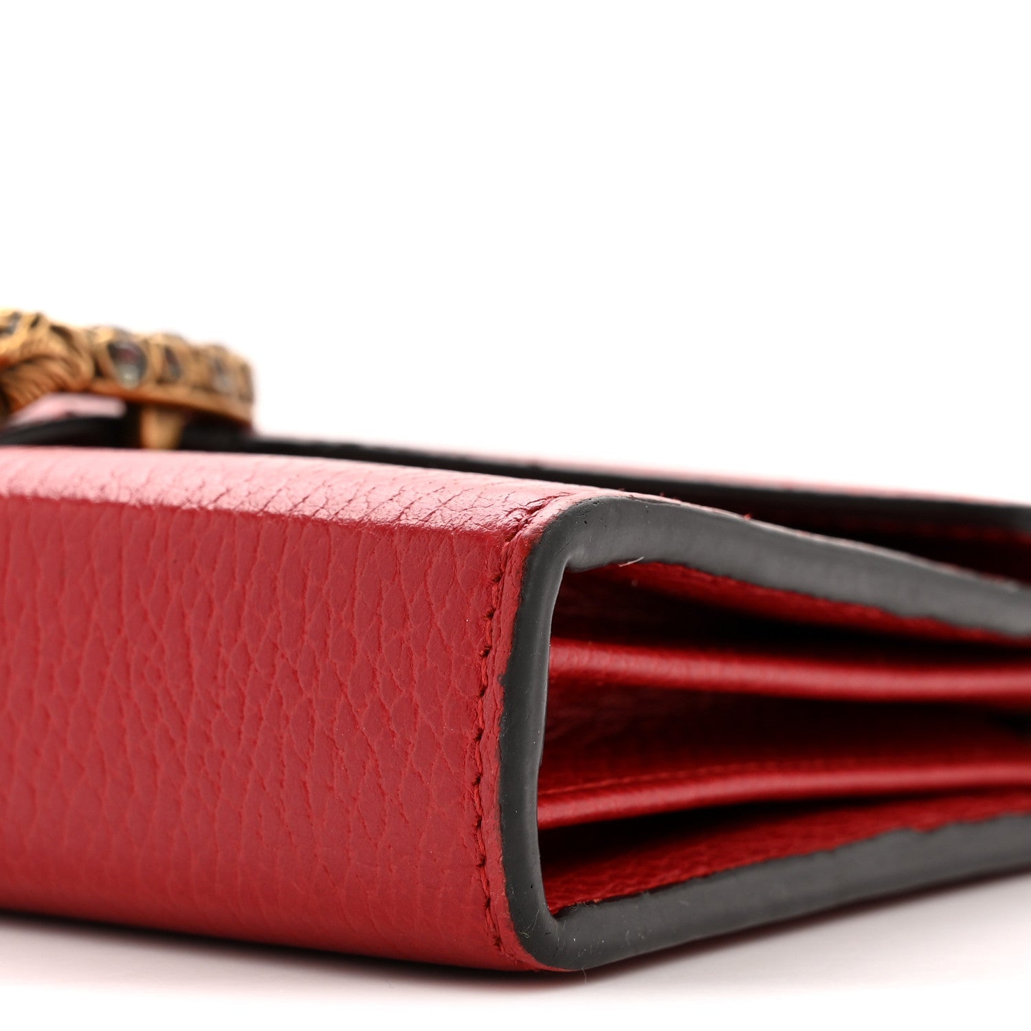 Gucci Calfskin Mini Dionysus Chain Wallet Hibiscus Red