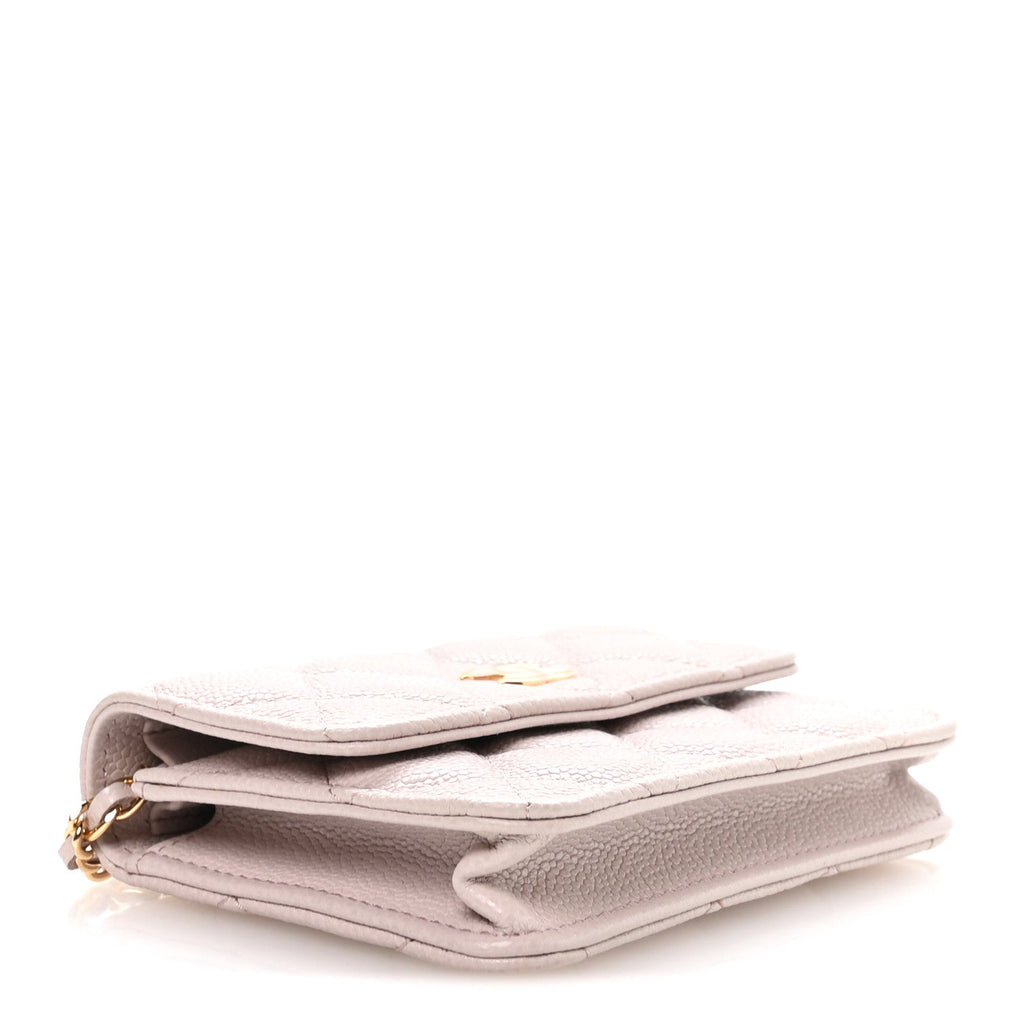 Chanel Caviar Quilted Miss Coco Clutch With Chain Light Purple