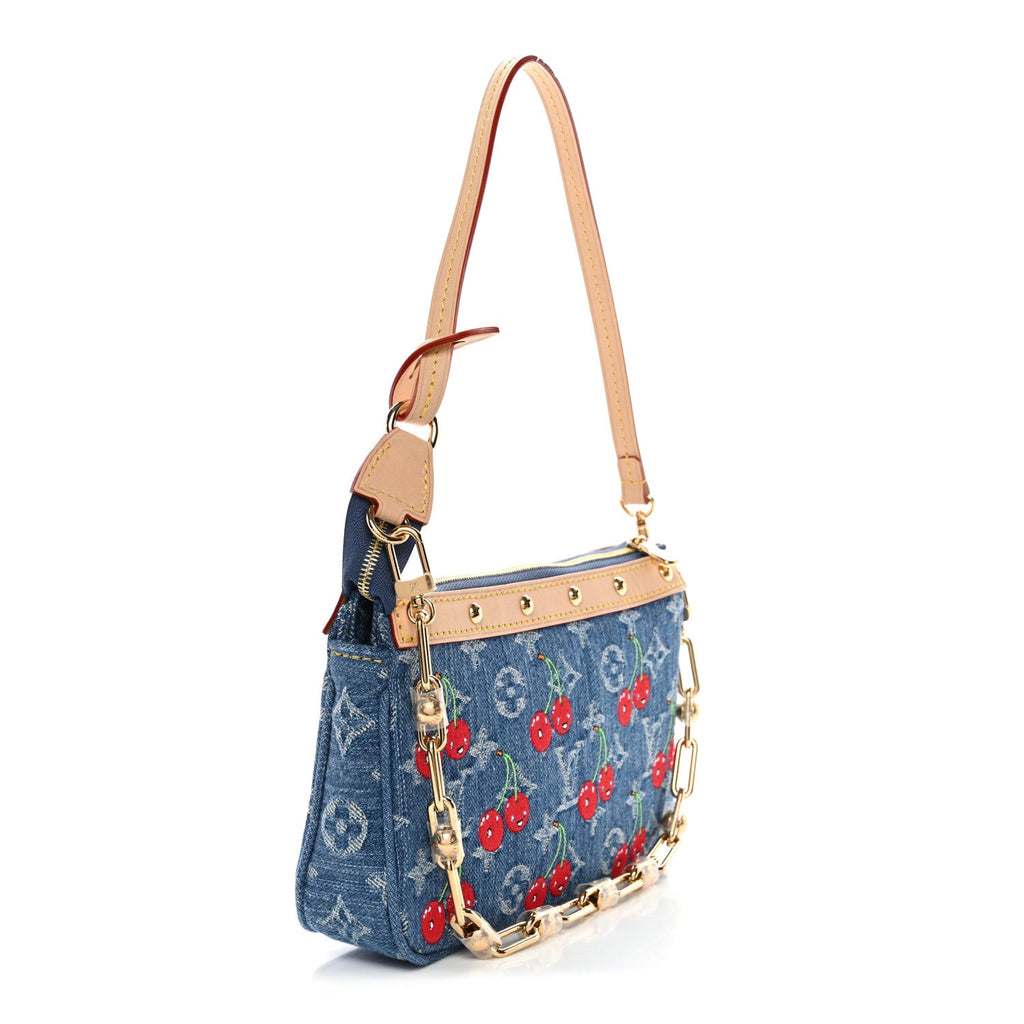 Louis Vuitton LV X TM Monogram Denim Cerises Pochette Accessories Blue