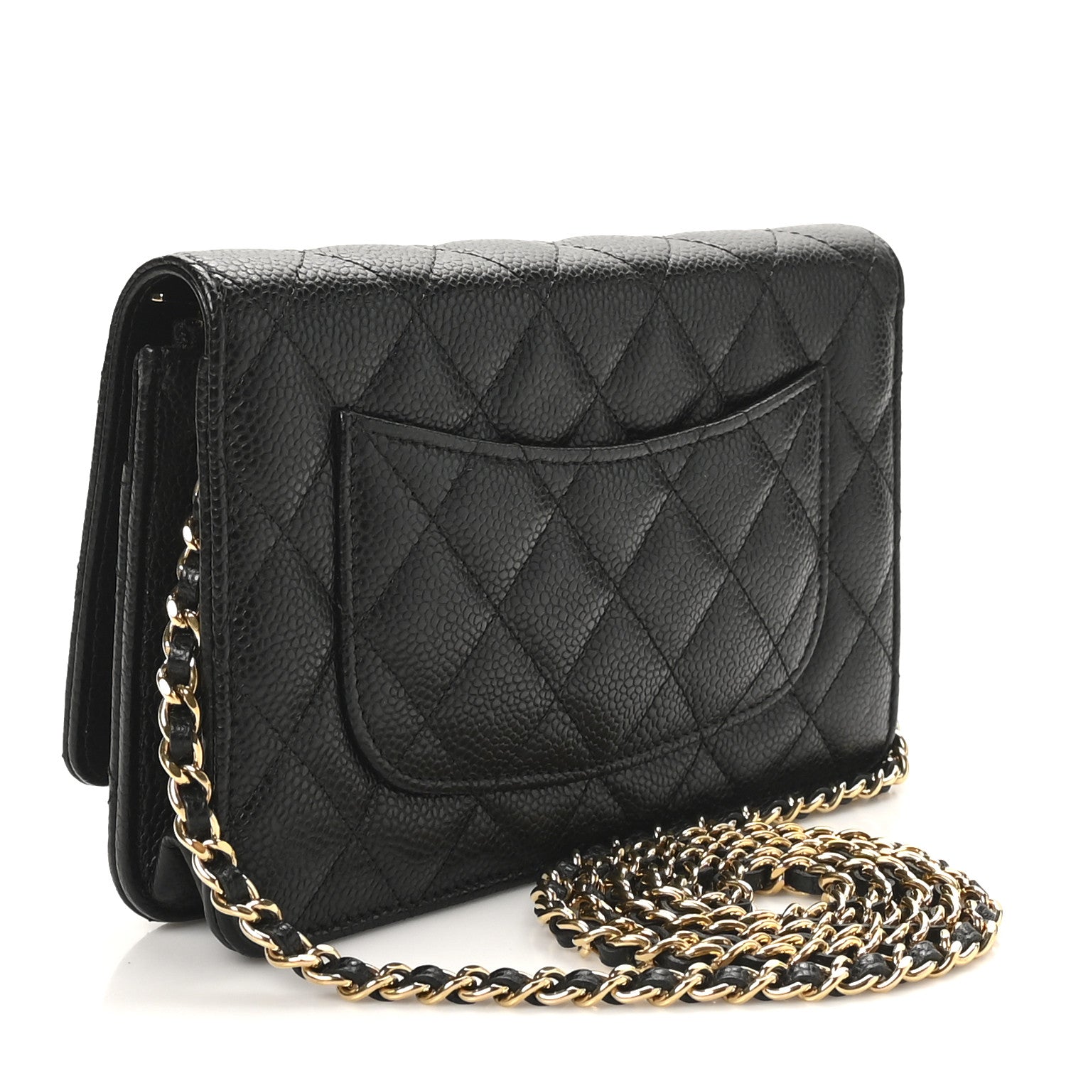 Chanel Caviar Quilted Wallet on Chain WOC Black