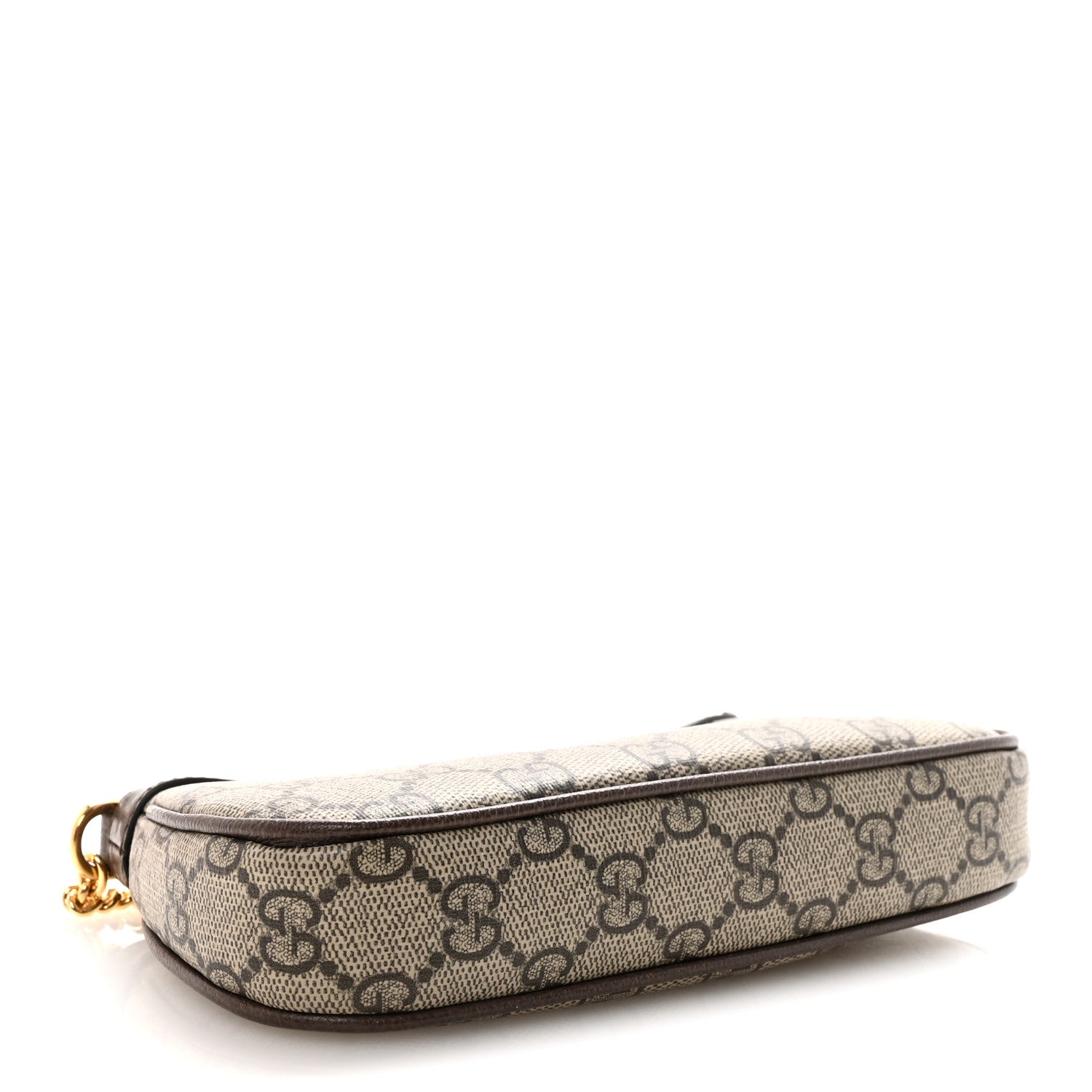 Gucci GG Supreme Monogram Textured Dollar Calfskin Mini Ophidia Chain Bag Beige Ebony