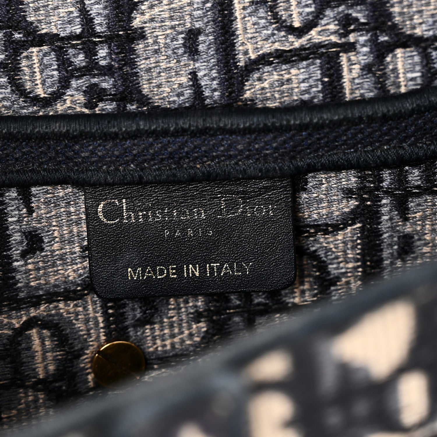 Christian Dior Oblique Embroidered Saddle Bag Blue