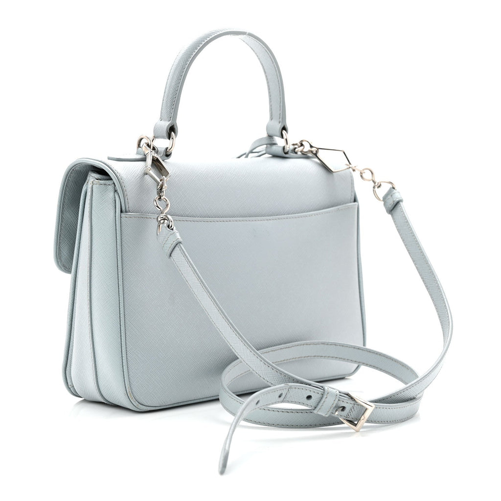 Prada Saffiano Lux Sound Top Handle Light Blue