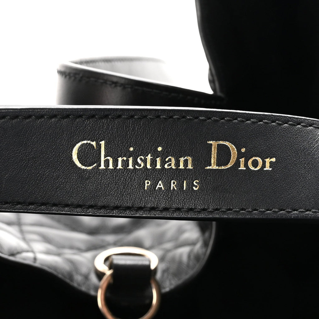 Christian Dior Calfskin Macrocannage Large Toujours Black
