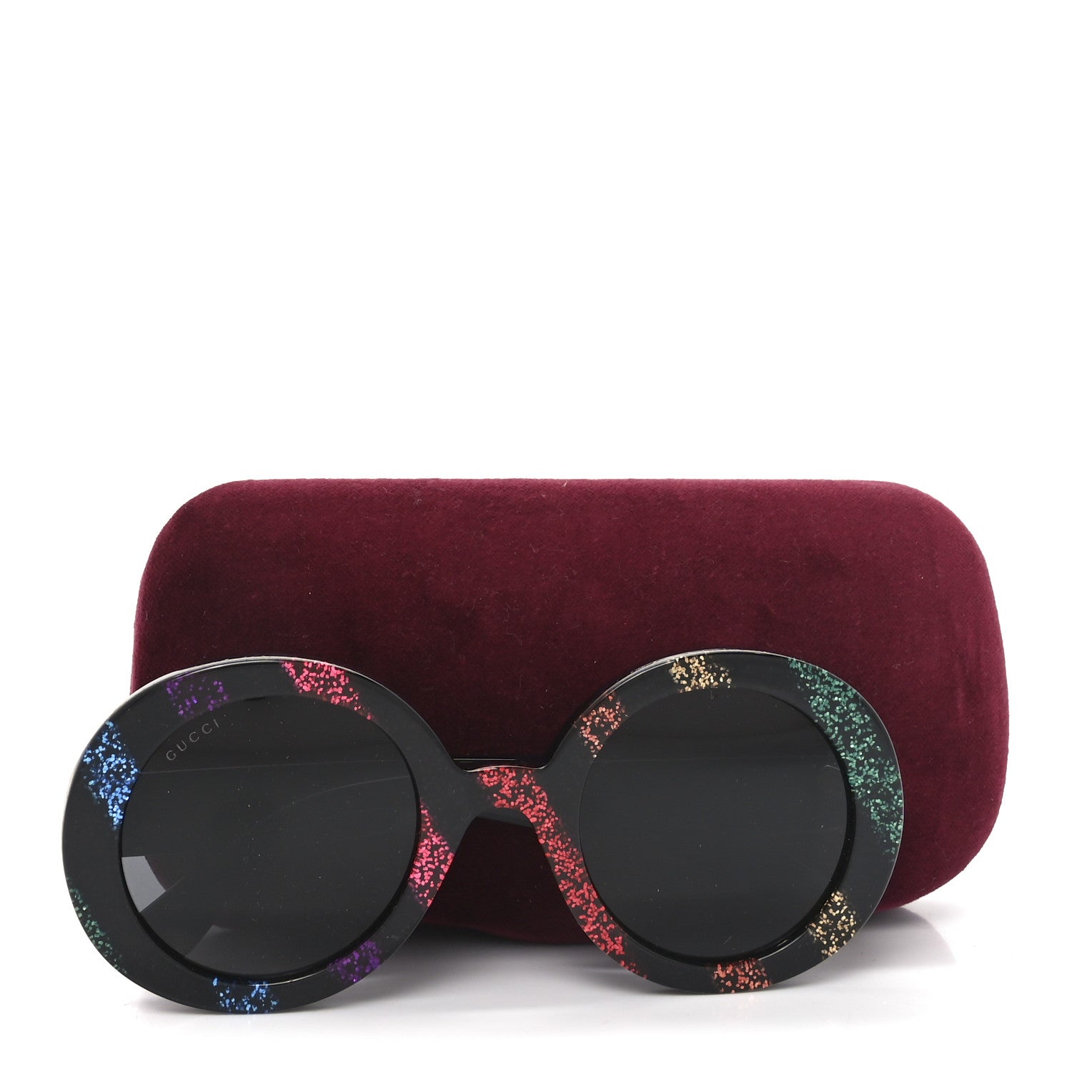 Gucci Acetate Round Glitter GG0319S Sunglasses Rainbow