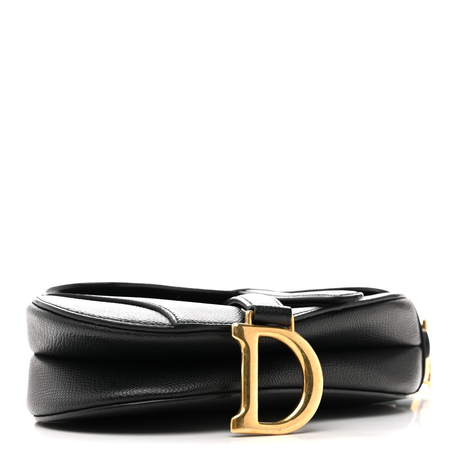 Christian Dior Grained Calfskin Mini Saddle Bag Black
