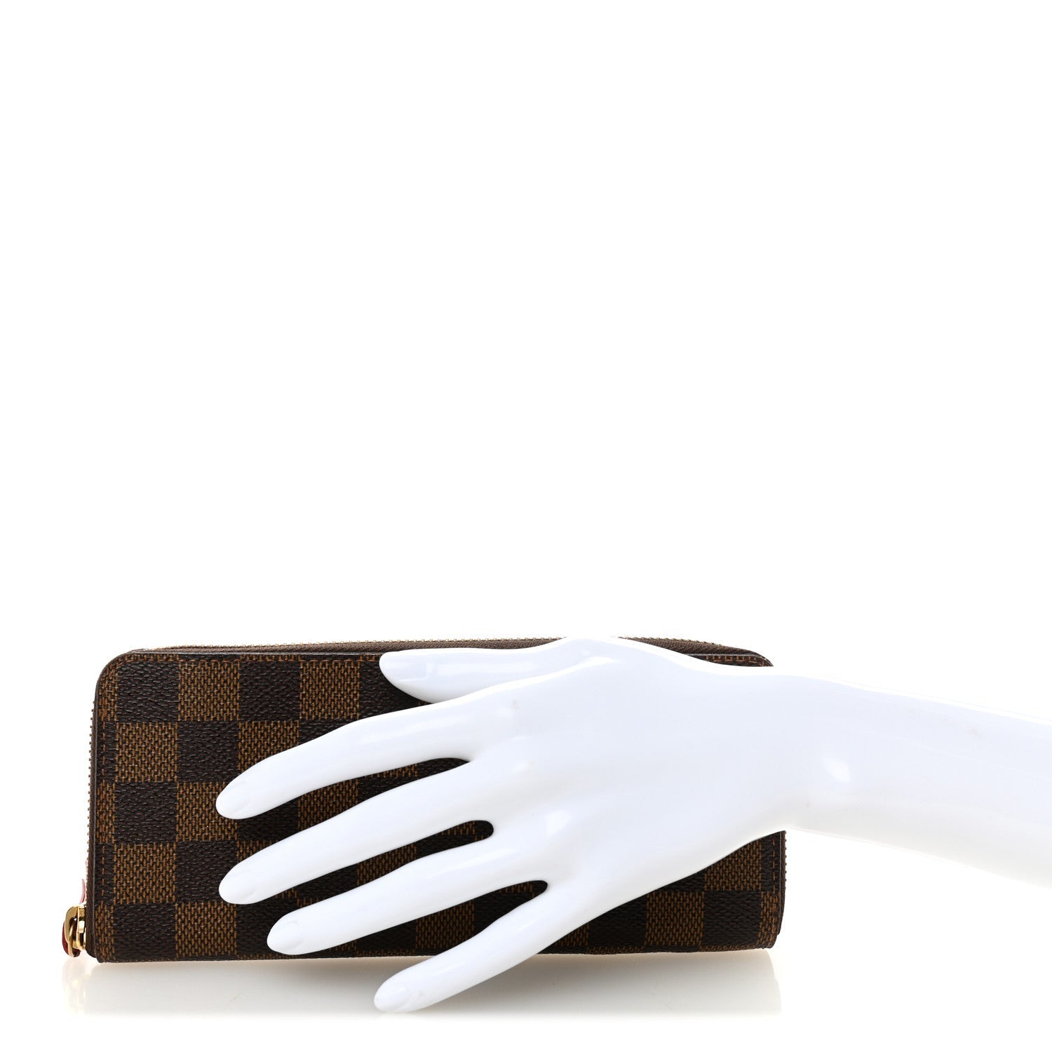 Louis Vuitton Damier Ebene Clemence Wallet Cherry
