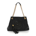 Gucci Pebbled Calfskin Medium Soho Chain Shoulder Bag Black