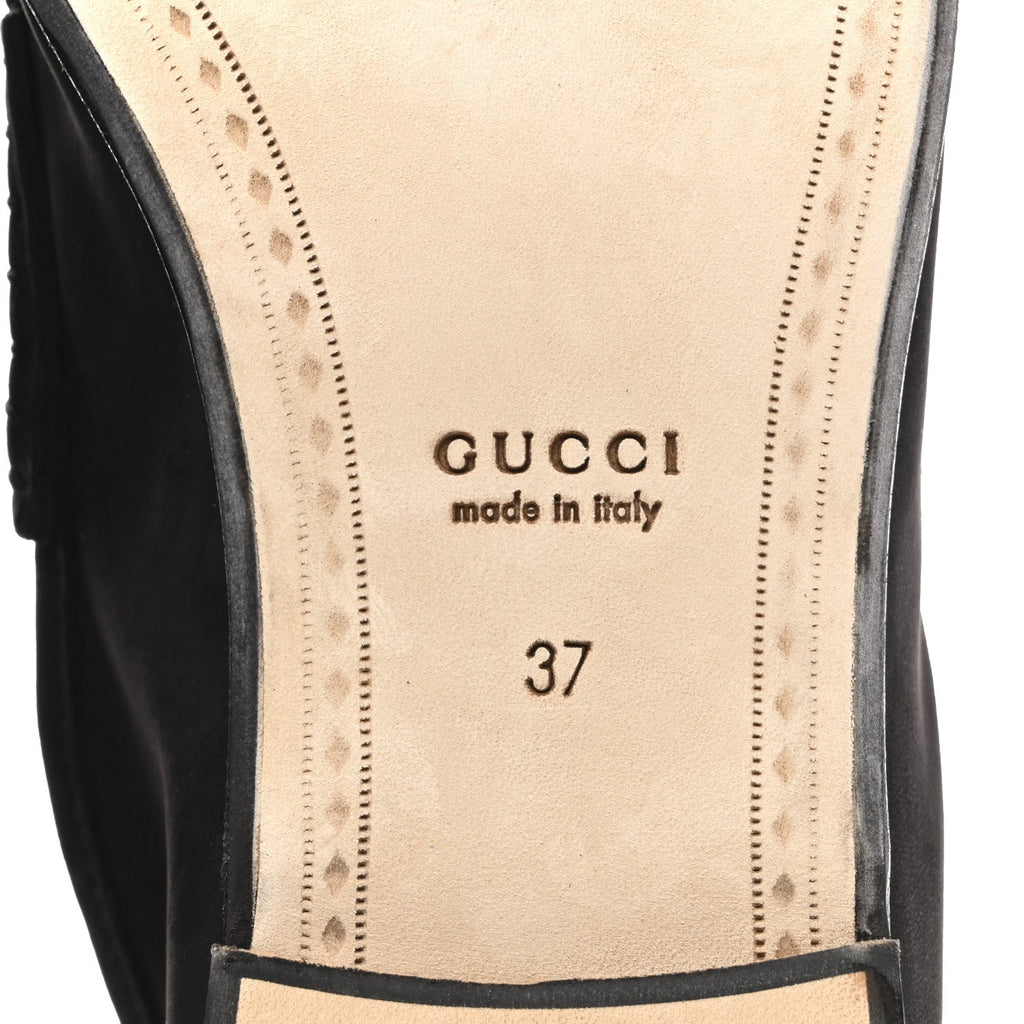 Gucci Suede Calfskin Womens 1953 Horsebit Loafers 37 Black