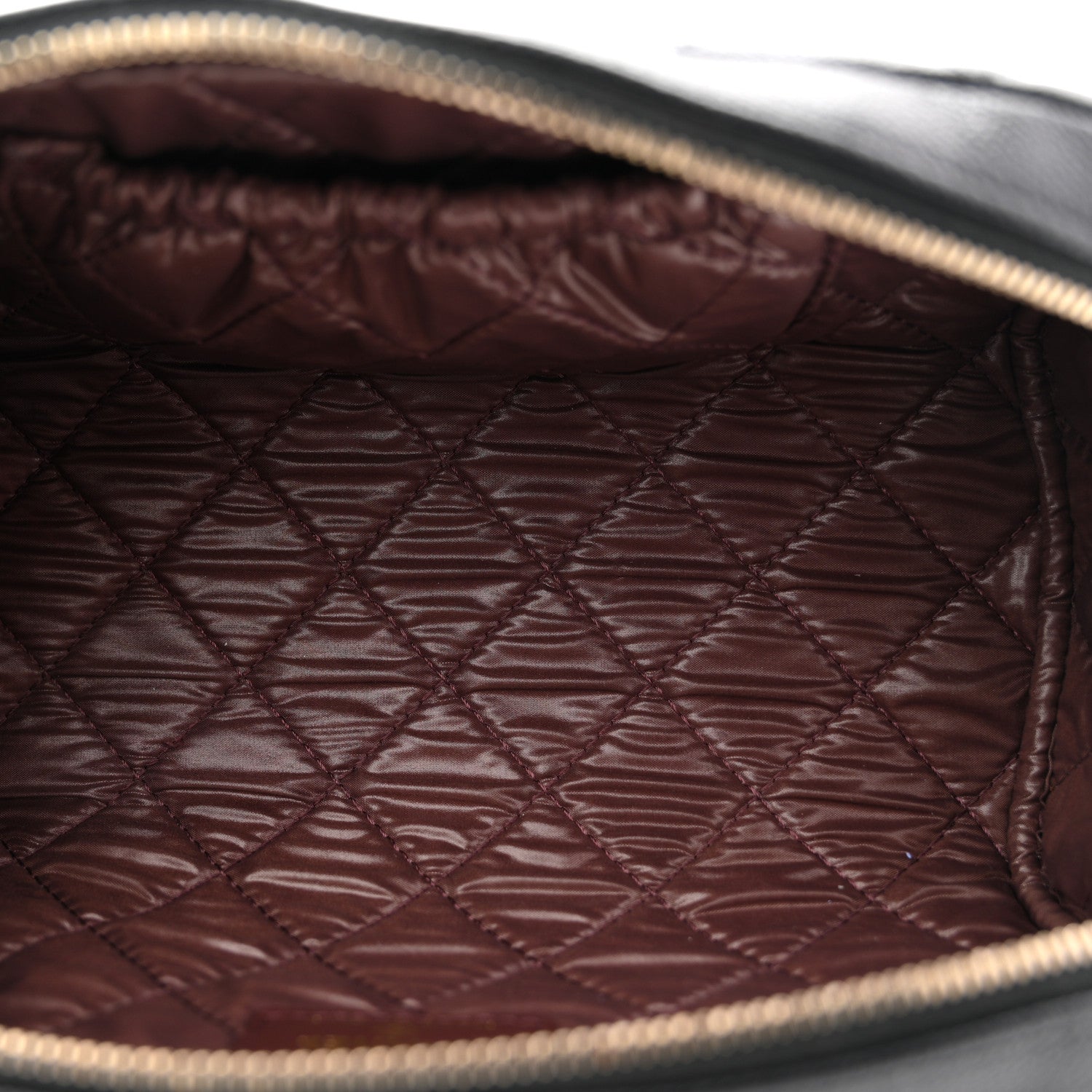 Caviar Quilted Double Zip Pouch Cosmetic Case Black