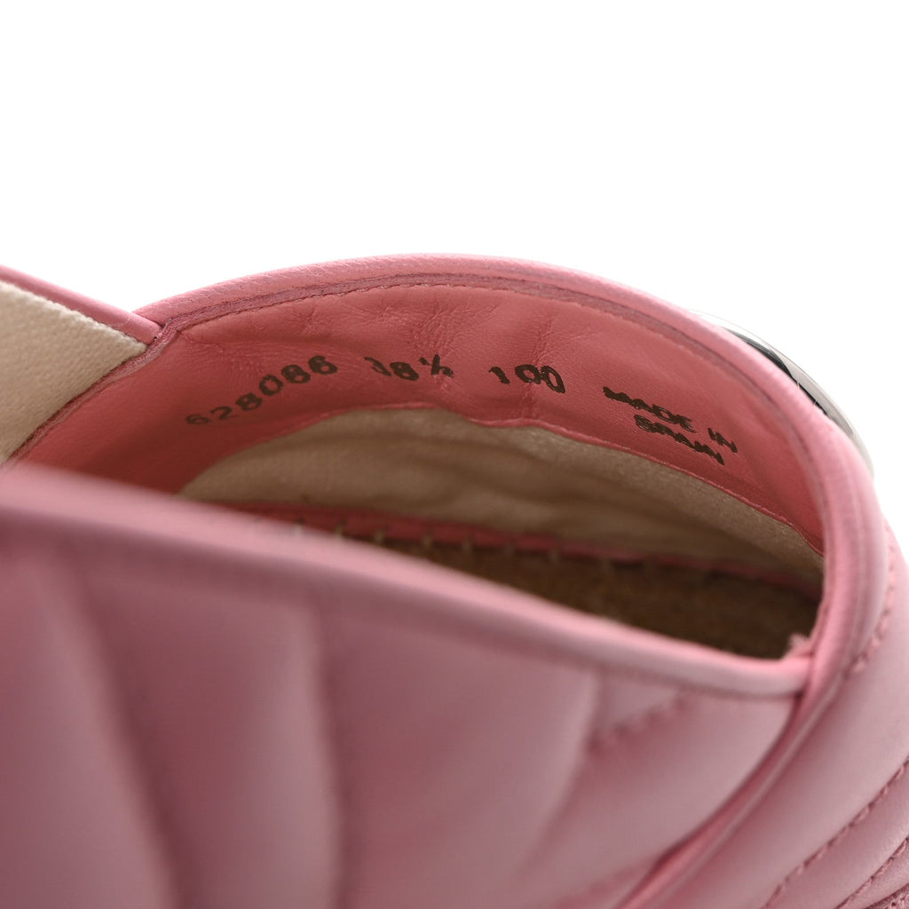Gucci Nappa Matelasse GG Marmont Espadrilles 38.5 Wild Rose