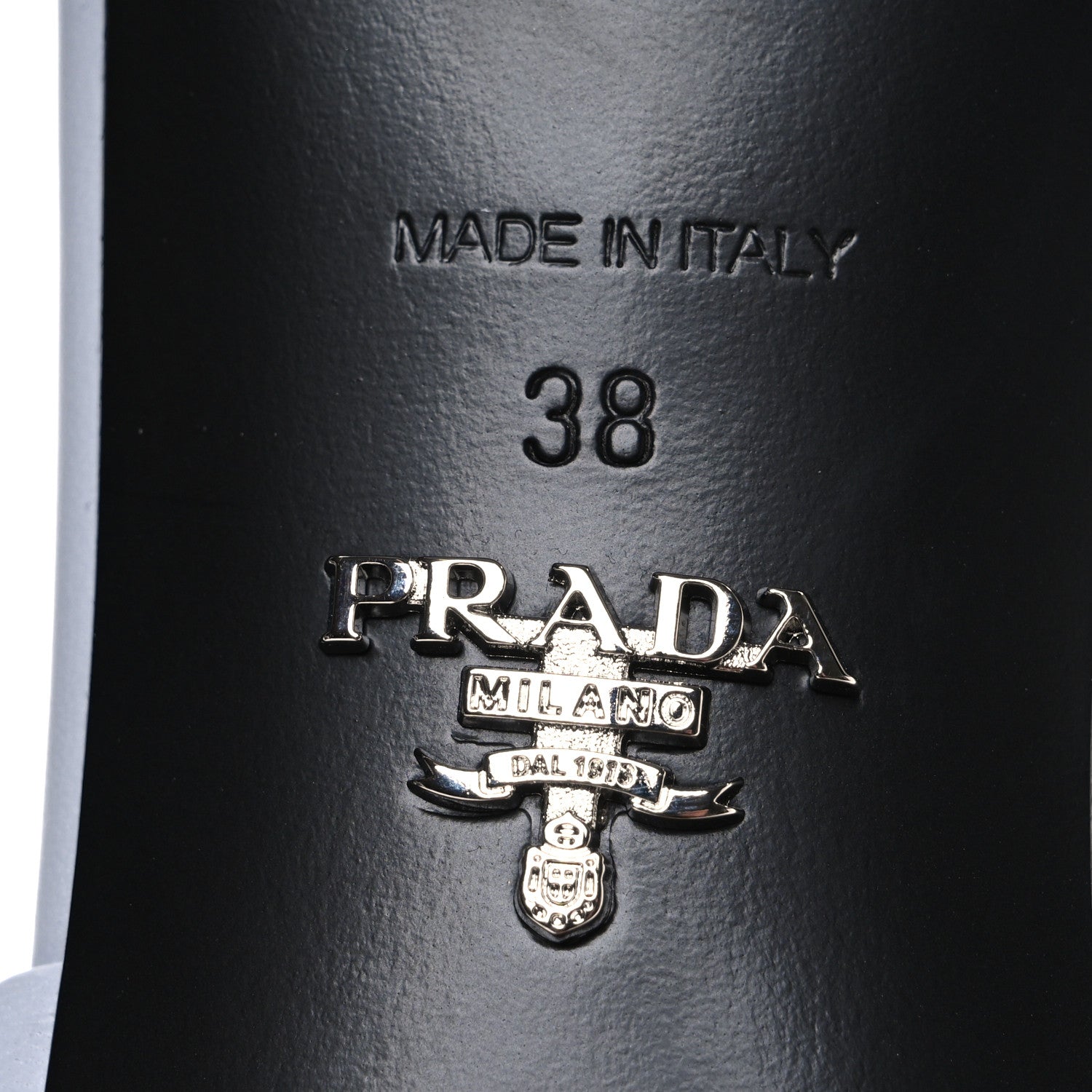 Prada Nappa Metal Triangle Logo Quilted Block Heel Slide Sandals 38 Flordaliso
