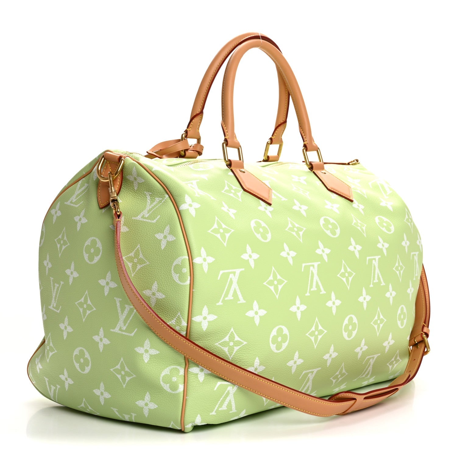 Louis Vuitton Calfskin Monogram Speedy P9 Bandouliere 50 Frozen Lime