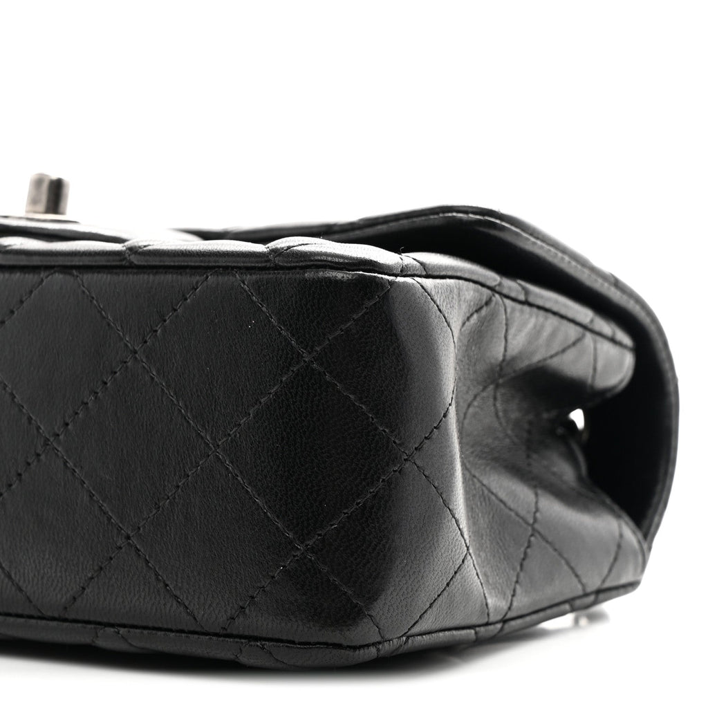 Chanel Lambskin Quilted Mini Rectangular Flap Black
