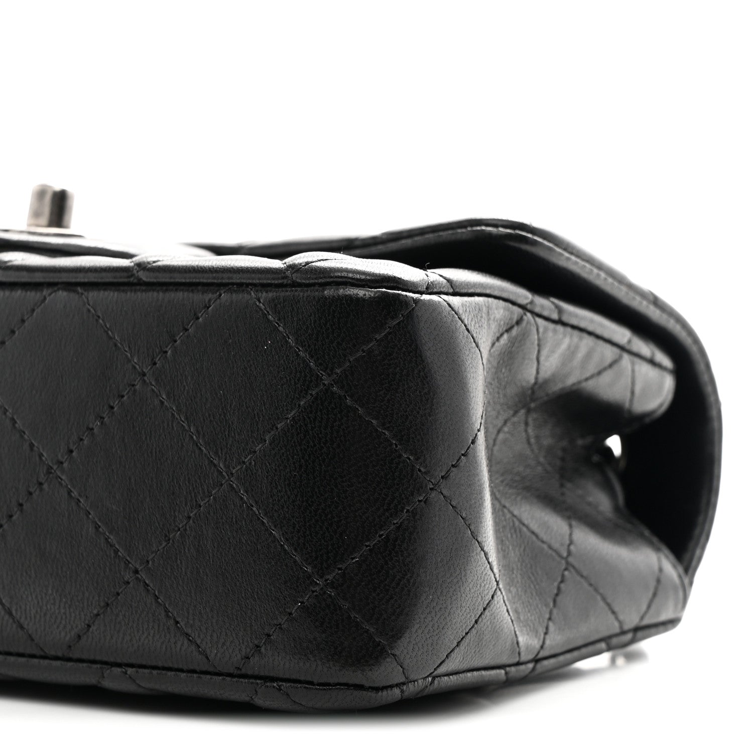 Chanel Lambskin Quilted Mini Rectangular Flap Black