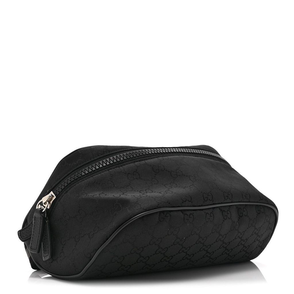 Gucci Nylon Monogram Fanny Pack Belt Bag Black