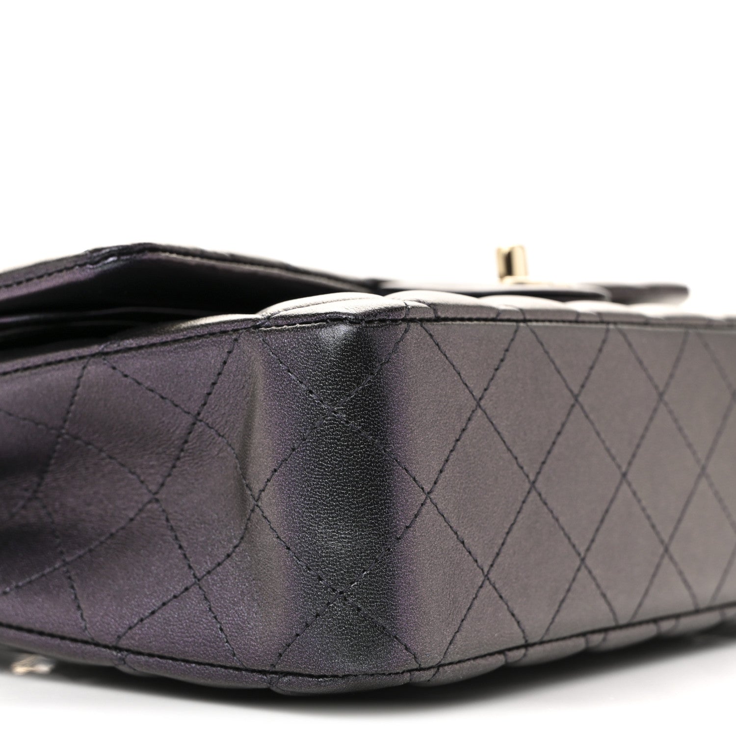 Chanel Iridescent Lambskin Quilted Medium Double Flap Black