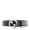 Gucci Lux Calfskin Blondie Interlocking G 30mm Belt 110 44 Black